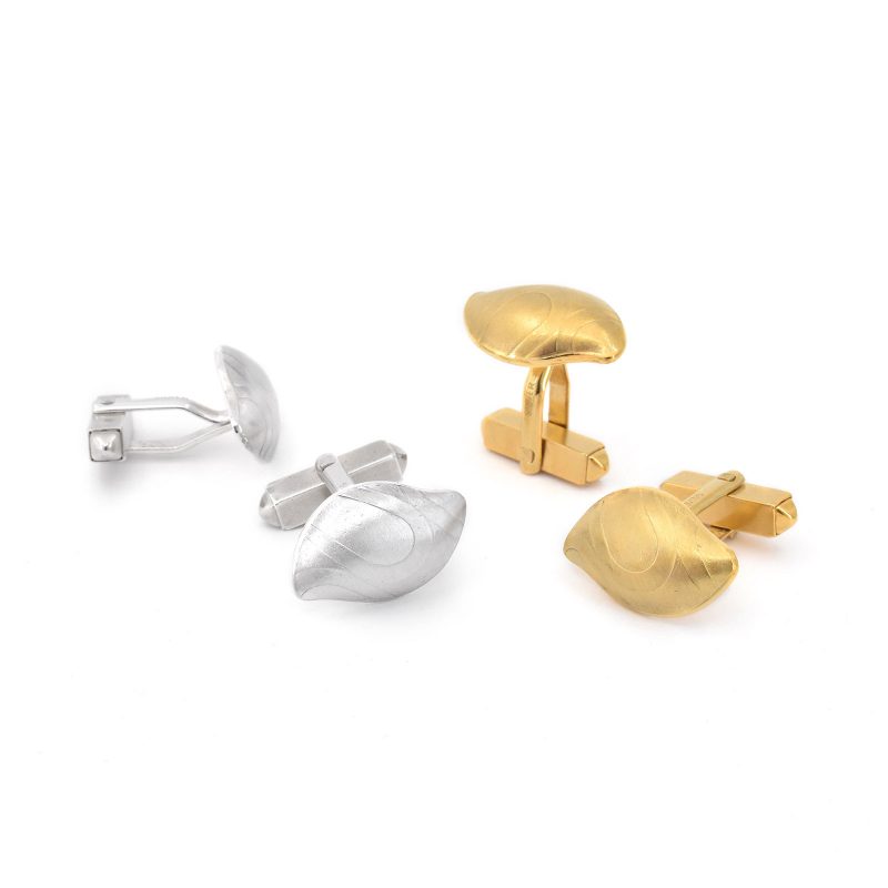 Gold and Silver Pebble Cufflinks C05 C06