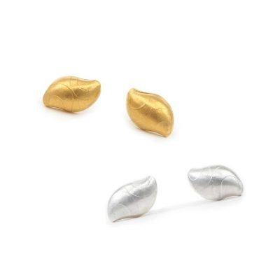 Small Gold and Silver Pebble Earrings E22