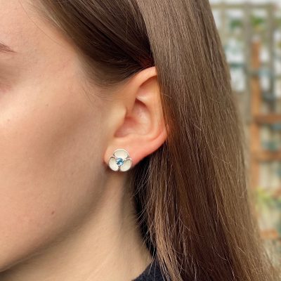Oyster Gem Set Earrings