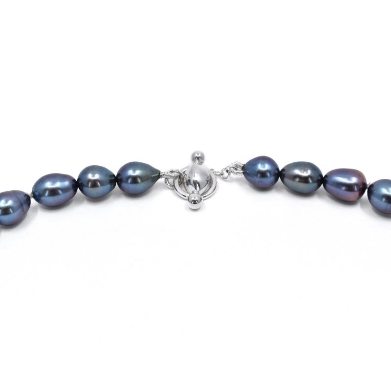 Freshwater Peacock Blue Pearl Necklace N07