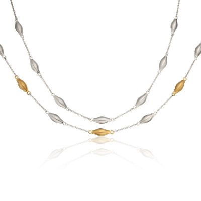 Silver and Gold Pod necklaces