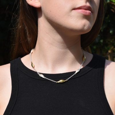 Silver and Gold Pod necklaces