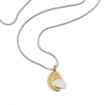 Gold and Silver chunky Leaf Pendant