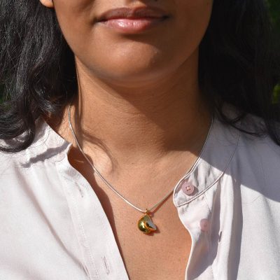 Gold and Silver chunky Leaf Pendant