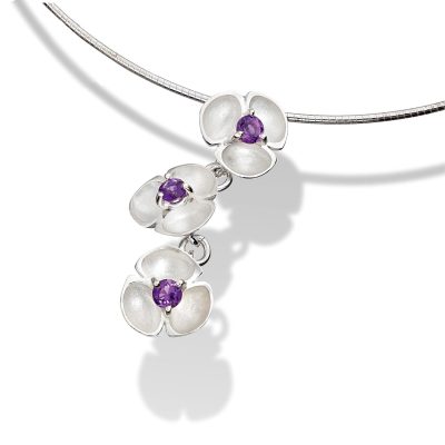 Oyster Gemset Amethyst Cable Pendant P41