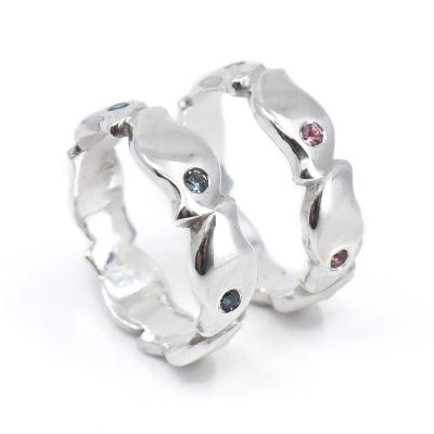 Pebble sapphire rings