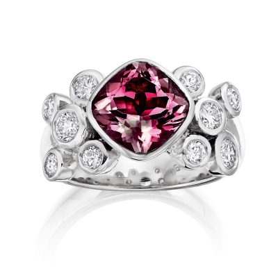 Rhodalite Garnet and Diamond Ring R04