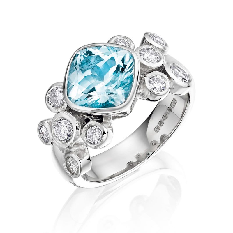 Topaz and Diamond Ring R03