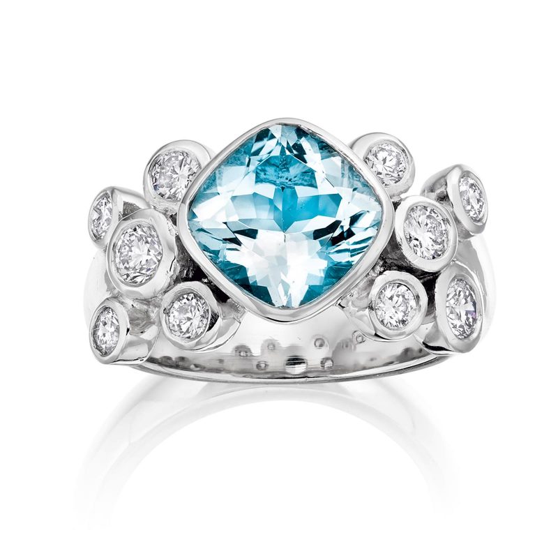 Topaz and Diamond Ring R03