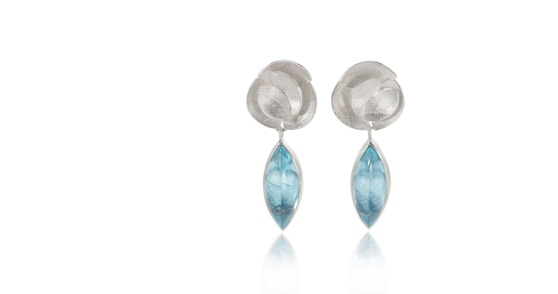 Long blue topaz earrings